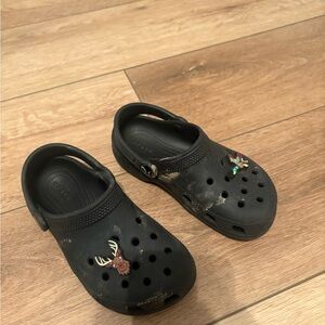 CROCS Kids Black Sandals with Animal Charms